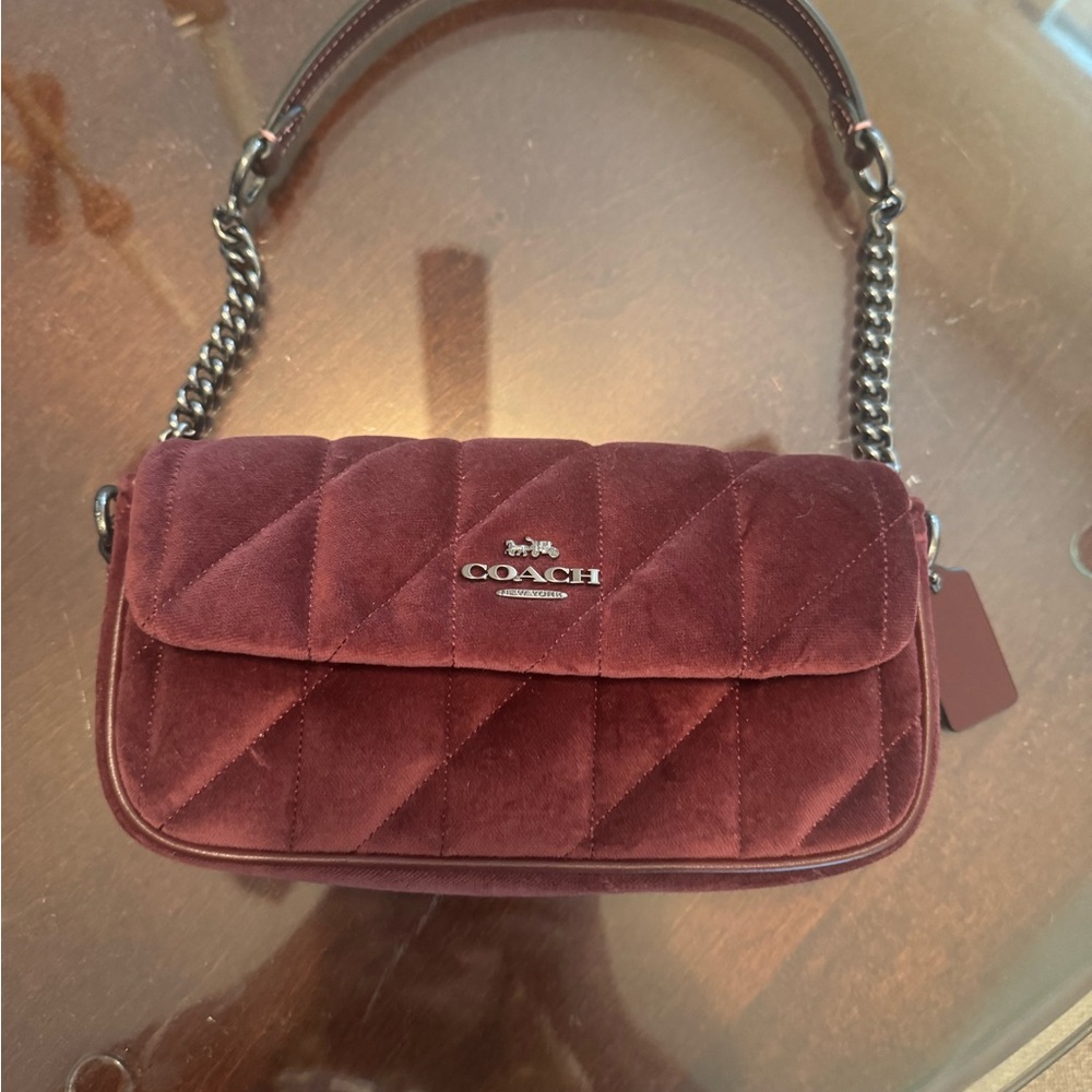 Coach burgundy Quilted Shoulder Bag